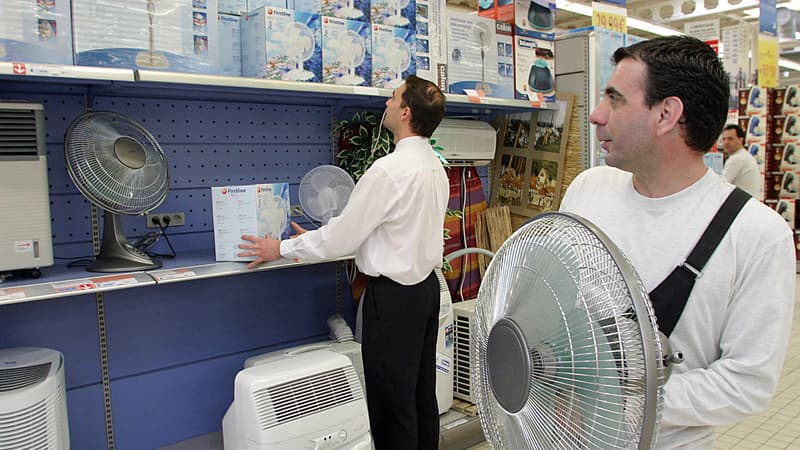Le rayon ventilateur d'une grande surface près de Bordeaux (illustration)