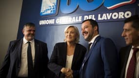 Marine Le Pen et Matteo Salvini à Rome, le 9 octobre 2018