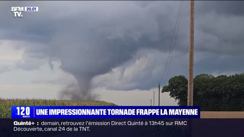 Les images de l'impressionnante tornade qui a frappé la Mayenne