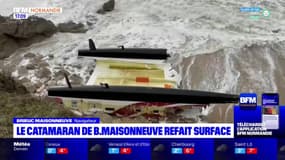 Route du Rhum: le catamaran de Brieuc Maisonneuve, navigateur de Granville, a refait surface