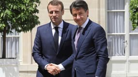 Emmanuel Macron et Giuseppe Conte à l'Elysée, le 15 juin 2018.