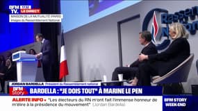 Jordan Bardella rend hommage à Marine Le Pen: "Elle m'a fait découvrir la politique, elle m'a donné le goût de l'engagement"