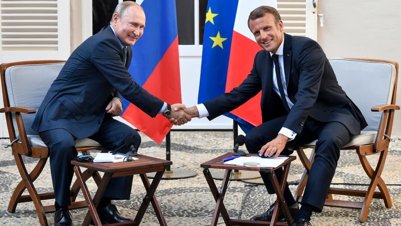 Emmanuel Macron et Vladimir Poutine à Brégançon.