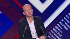 Manuel Bompard sur le plateau de BFM Politique ce dimanche 15 juin 2025.