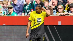 Sebastien Haller, le 13 avril 2024, avant sa sortie du terrain contre le Borussia Mönchegladbach