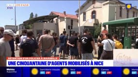 Nice: une cinquantaine de policiers rassemblés en soutien à leur collègue marseillais