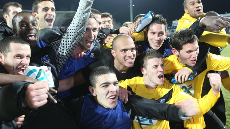 La joie des joueurs de l'UC Quevilly