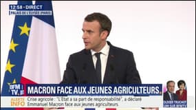 "Il y a beaucoup d'habitudes à changer", annonce Macron devant les jeunes agriculteurs