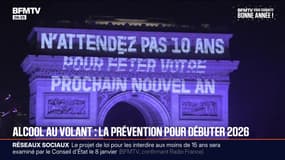 Alcool au volant: un message de prévention diffusé sur l'Arc de Triomphe par l'association Antoine Alléno