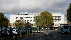 La maternité de l'hôpital Robert Ballanger, le 22 octobre 2024 à Aulnay-sous-Bois, en Seine-Saint-Denis,  où Santiago, un nourrisson de 17 jours, a été enlevé par ses parents