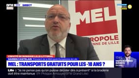 "Ca va coûter à la métropole 8,5 millions d'euros en fonctionnement", explique Damien Castelain concernant la gratuité des transports en commun pour les moins de 18 ans