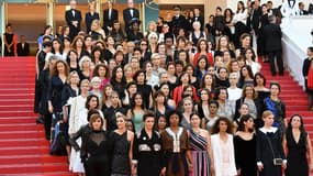 82 femmes issues du monde du cinéma sur les marches de Cannes, le 12 mai 2018