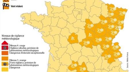 ALERTE MÉTÉO ORANGE DANS UNE VINGTAINE DE DÉPARTEMENTS