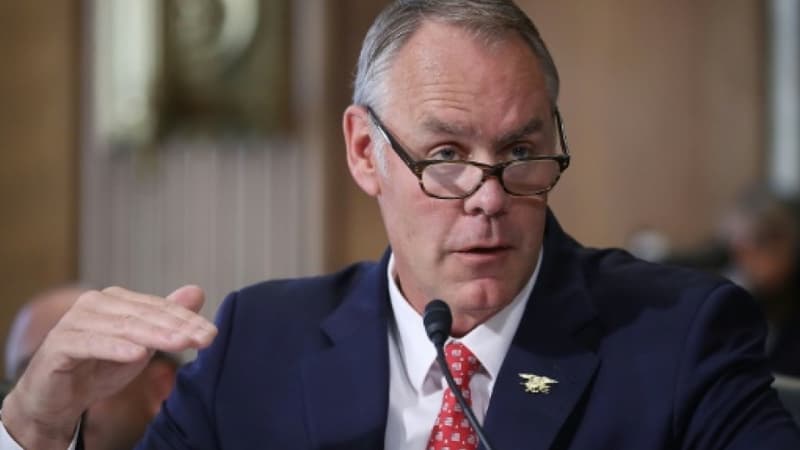 Ryan Zinke lors d'auditions au Sénat à Washington le 20 juin 2017