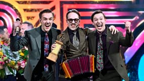Le groupe Kaj, les candidats suédois à l'Eurovision 2025.