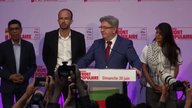 Jean-Luc Mélenchon, le chef de file de La France insoumise, au soir du premier tour des élections législatives anticipées.