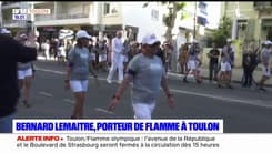 Bernard Lemaitre, le président du RCT, a porté la flamme à Toulon