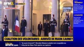 Coalition des volontaires à Paris: arrivée du Premier ministre canadien Mark Carney à l'Elysée