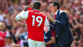 Unai Emery et Nicolas Pepe, le 17 août 2019