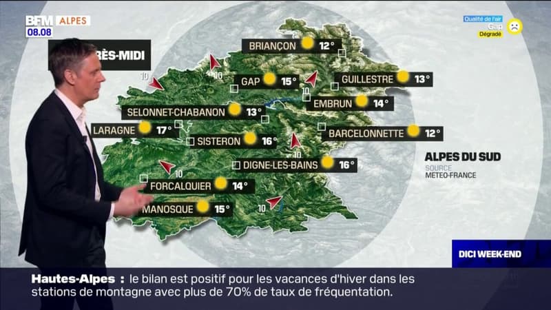 Météo Alpes du Sud: du soleil ce dimanche, jusqu'à 15°C à Gap et 16°C à Digne-les-Bains