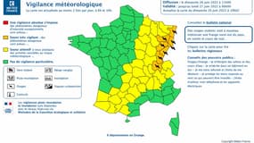 Carte de vigilance orange le 26 juin à 11h