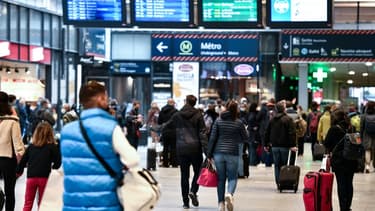 A la gare Montparnasse à Paris le 3 avril 2021