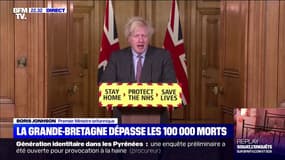 Boris Johnson: "Je suis désolé d'avoir à vous dire qu'aujourd'hui le nombre de décès dus au Covid-19 au Royaume-Uni a dépassé les 100.000"