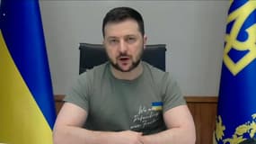 Le président Volodymyr Zelensky lors de son adresse vidéo le 5 mai 2022. 