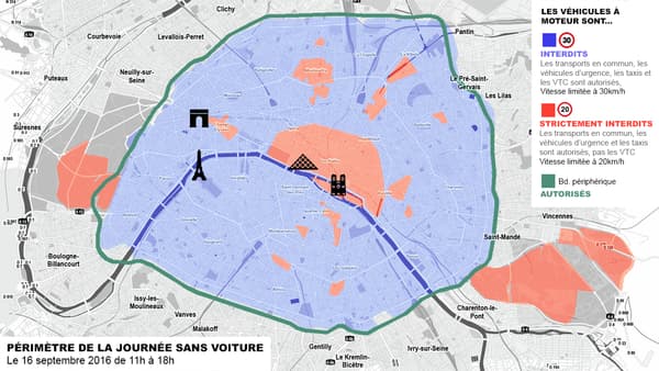 Journée sans voiture Paris carte Journée sans voiture Paris carte