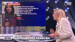 Marine Le Pen: "Je ne ferai pas de loi sur ces sujets sociétaux pendant trois ans"