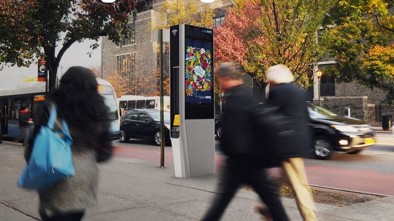 Les kiosques wi-fi public de New-York vont arborer 2 écrans de 140 cm sur lequel seront affichées des publicités pour financer la gratuité du service.