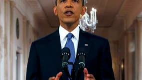 Barack Obama a annoncé mercredi le retrait de 33.000 soldats américains d'Afghanistan d'ici la fin de l'été 2012, amorçant la fin d'un coûteux conflit vieux de dix ans. /Photo prise le 22 juin 2011/REUTERS/Pablo Martinez Monsivais