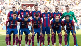 Les joueurs du FC Barcelone face au Rayo Vallecano, le 25 novembre 2023.