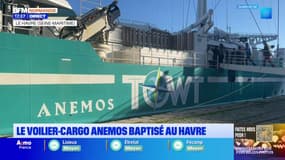 Le Havre: le voilier-cargo Anemos a été baptisé lundi