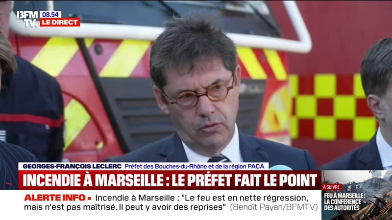 Incendie à Marseille: On peut considérer que le feu est en très nette régression, déclare le préfet de Marseille