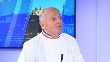 Pierre Orsi, chef lyonnais (Rhône), sur le plateau de BFM Lyon le 18 avril 2023.
