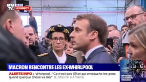 "Je n'ai aucun regret": Emmanuel Macron "refait l'histoire" de Whirlpool avec les salariés