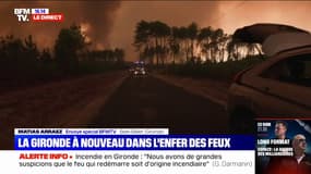 Gironde: près de Belin-Béliet, les flammes se propagent extrêmement rapidement