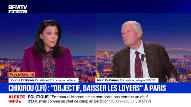 Logement: "L'objectif aujourd'hui, c'est de baisser les loyers", déclare Sophia Chikirou, candidate LFI à la mairie de Paris