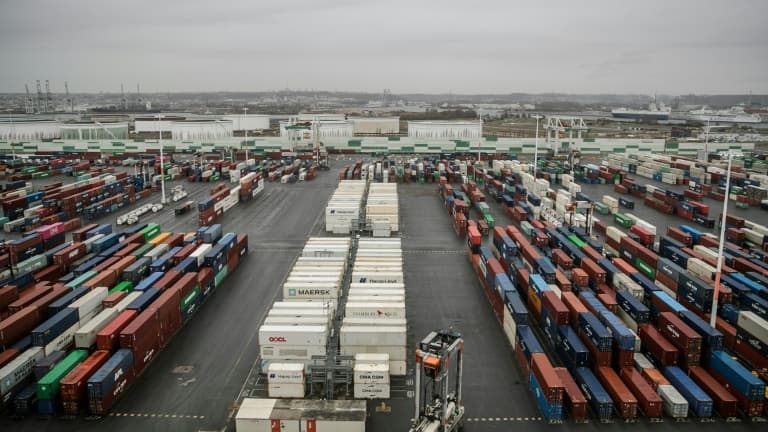 Des conteneurs sur le port du Havre le 21 janvier 2021. (Photo d'illustration)