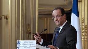 François Hollande, lors de sa conférence de presse à l'Elysée le 13 novembre 2012