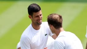 Novak Djokovic et Andy Murray à Wimbledon, en juillet 2023.