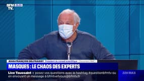 Jean-François Delfraissy porte son masque sur plateau - 25/08