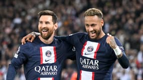 Messi et Neymar avec le PSG face au Maccabi Haïfa le 25 octobre 2022 