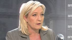 Marine Le Pen, lundi matin sur BFMTV et RMC.