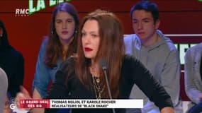 #GrandOral " Moi qui travaille dans le cinéma depuis 25 ans, je n'ai jamais vu un réalisateur noir, un producteur de cinéma noir... Je n'en connais pas. C'est un milieu tenu par les vieux blancs !  Karole Rocher #GGRMC