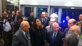 Les dirigeants d'UGC Alain Sussfeld et Guy Verrecchia avec la ministre de la culture Aurélie Filippetti en octobre 2013 lors de l'inauguration du multiplex d'UGC dans le 19ème arrondissement de Paris