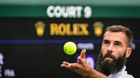 Benoit Paire face à Quentin Halys au premier tour de Wimbledon, le 27 juin 2022.