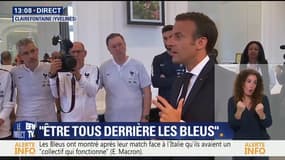 Les trois conseils de Macron aux Bleus "restez unis, ayez le sens de l'effort et gardez confiance"