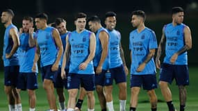 Les Argentins à l'entraînement à Doha.